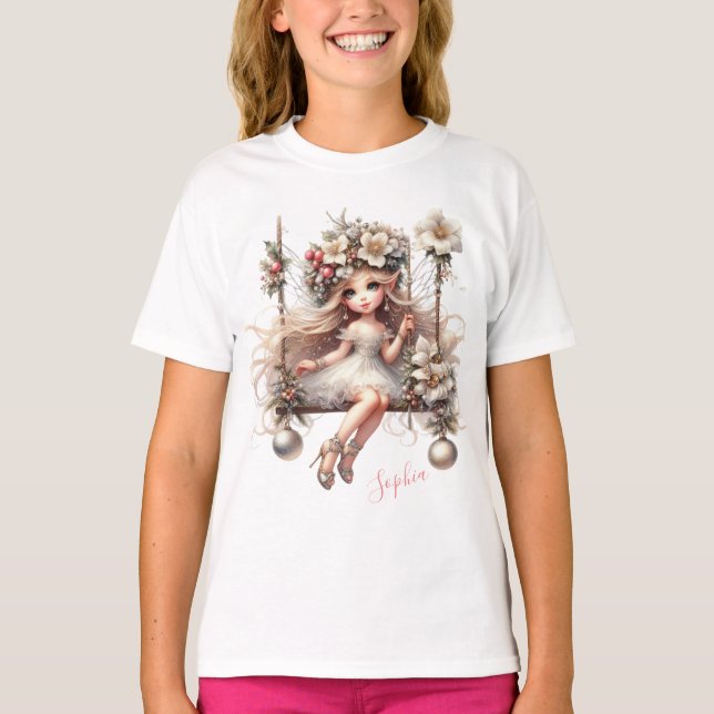 White Christmas Fairy  T-Shirt (Front)