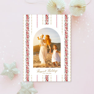 white christmas floral holiday card