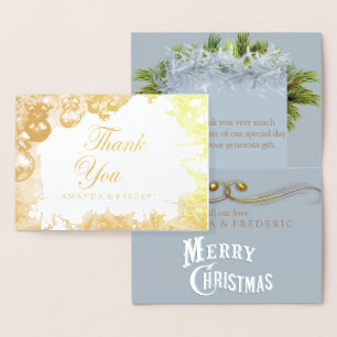 White Christmas FOIL THANK YOU Wedding Card