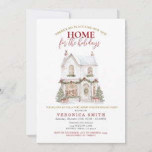 White Christmas Housewarming Party New Home Invitation