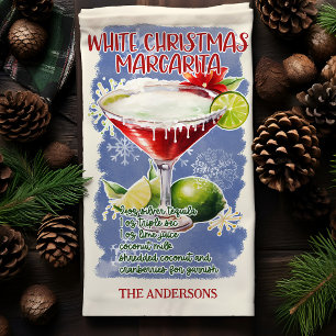 White Christmas Margarita Holiday Cocktail Recipe Tea Towel