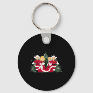 White Christmas Movie Xmas Song Holiday Pajamas Re Key Ring