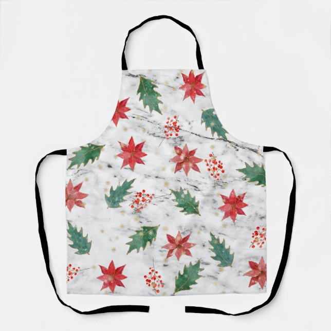 White Christmas Nail Art Apron (Front)