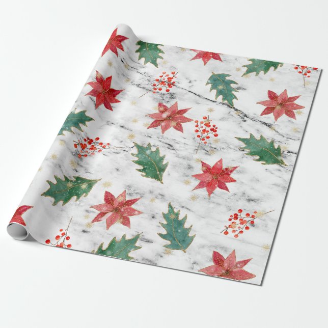 White Christmas Nail Art Wrapping Paper (Unrolled)