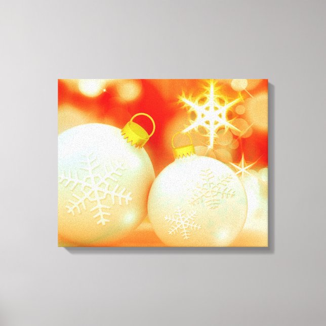 White Christmas Ornaments Canvas Print (Front)