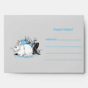 white christmas Rabbit Hare Envelope