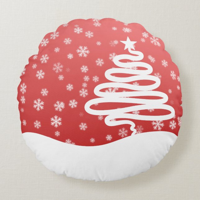 White Christmas Round Cushion (Front)