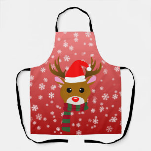 White Christmas Rudolph the Red Nosed Reindeer Apron