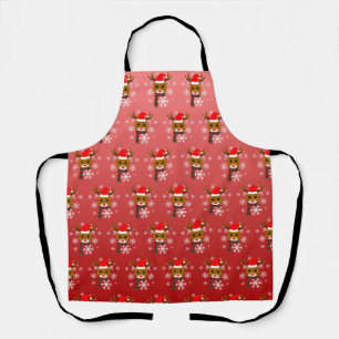 White Christmas Rudolph the Red Nosed Reindeer Apron