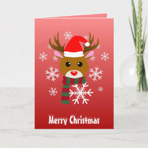 White Christmas Rudolph the Red Nosed Reindeer Card