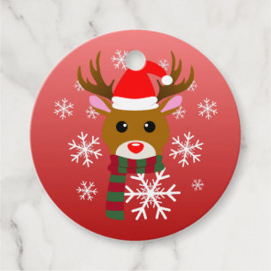 White Christmas Rudolph the Red Nosed Reindeer Favour Tags