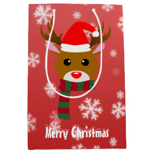 White Christmas Rudolph the Red Nosed Reindeer Medium Gift Bag