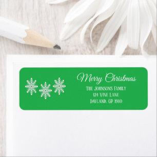 White Christmas snowflakes Merry Christmas green