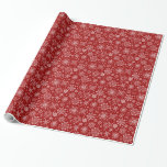 White Christmas Snowflakes Red Changeable Back Wrapping Paper<br><div class="desc">Elegant white tones christmas abstract snowflakes over dark red background you can change on the website. Gold snowflakes come with transparent background</div>