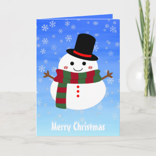 White Christmas Snowman Card
