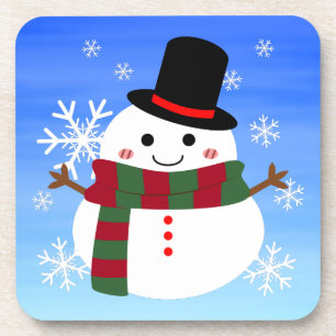 White Christmas Snowman Coaster