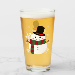 White Christmas Snowman Glass
