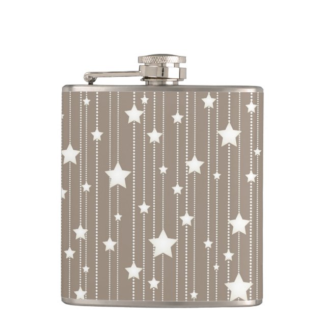 White christmas stars hip flask (Front)