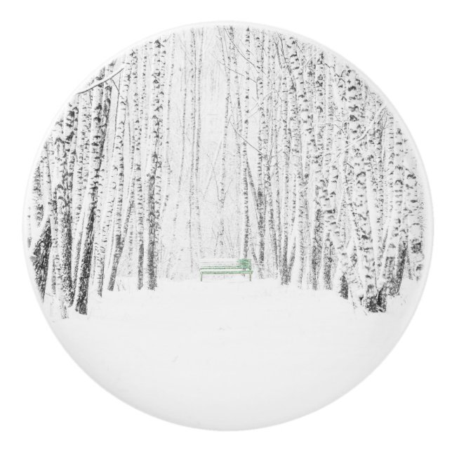 White Christmas Tale Ceramic Knob (Front)