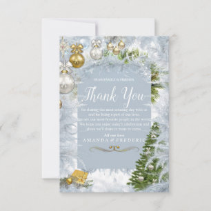 White Christmas Thank You card