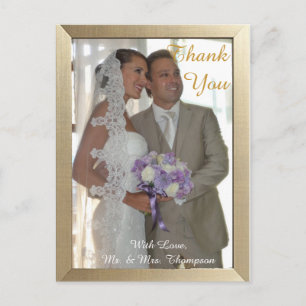 White Christmas Thank You Postcard