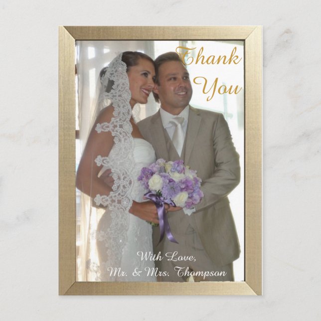 White Christmas Thank You Postcard (Front)