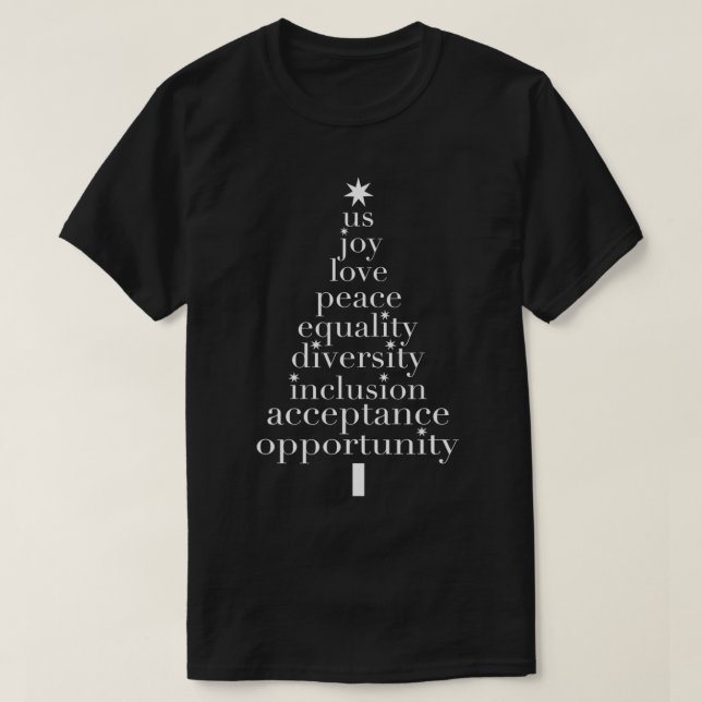 White Christmas tree diversity inclusion  T-Shirt (Design Front)