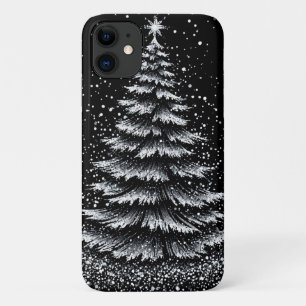 White Christmas Tree Elegant Winter Aesthetic Case-Mate iPhone Case