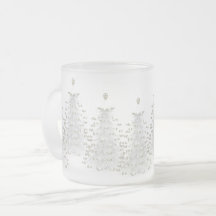 White Christmas Tree Holiday Frosted Mug