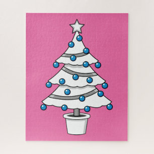 White Christmas Tree Jigsaw Puzzle