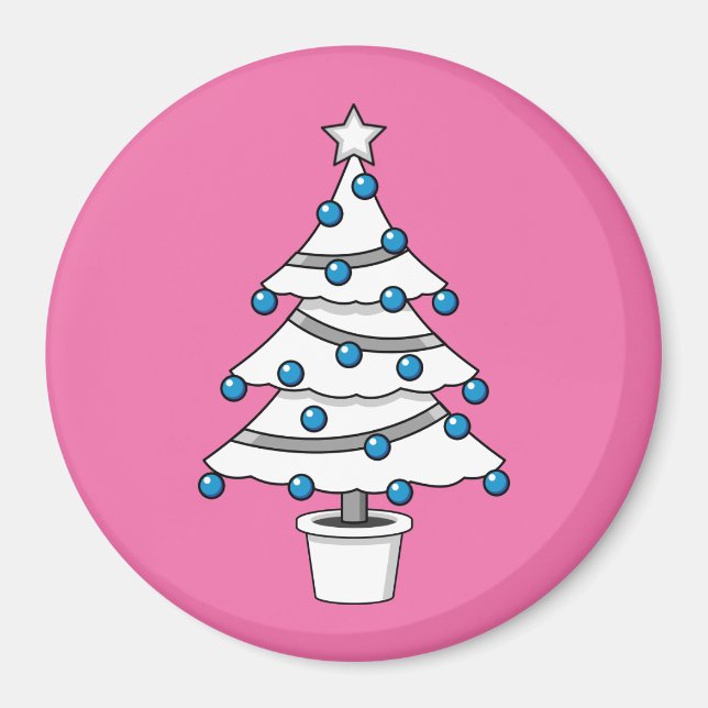 White Christmas Tree Magnet (Front)