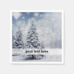 White Christmas tree Napkin