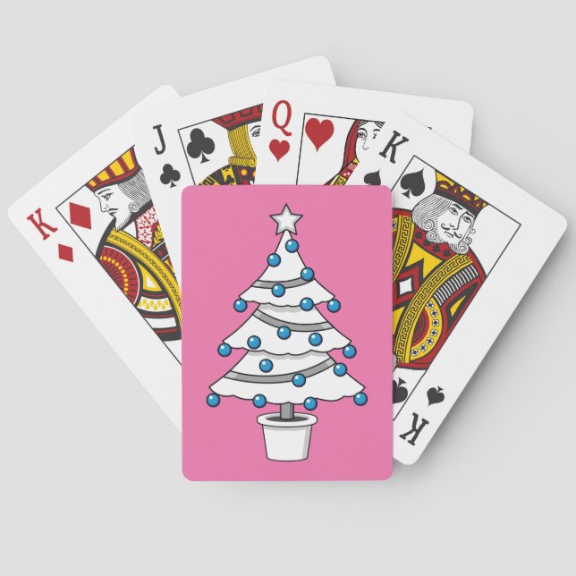 White Christmas Tree Playing Cards (Back)