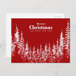 White Christmas Tree Postcard