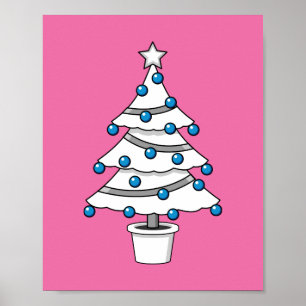 White Christmas Tree Poster