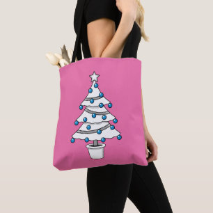 White Christmas Tree Tote Bag