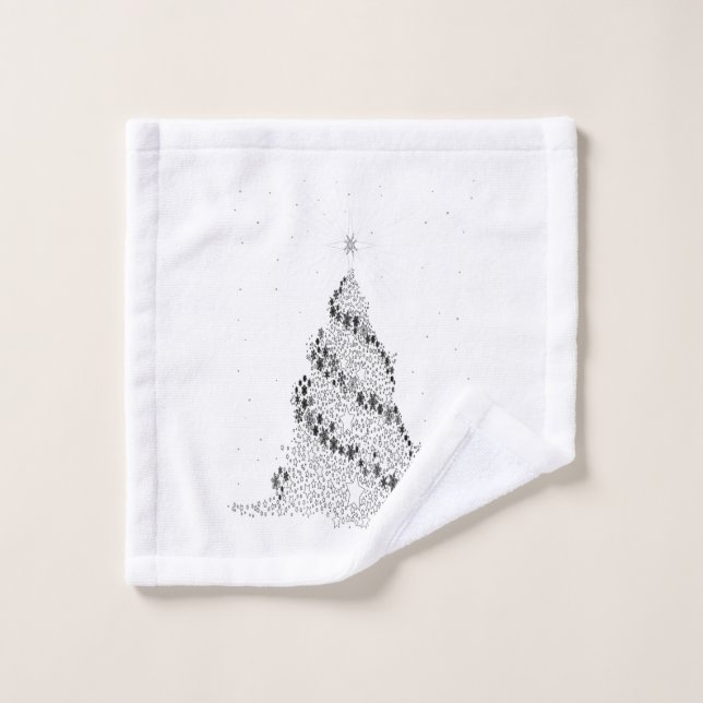 White Christmas Tree Wash Cloth (Wash Cloth)