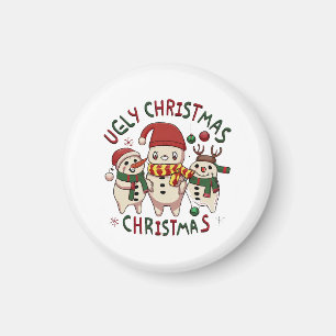 white Christmas ;UGLY CHRISTMAS Magnet