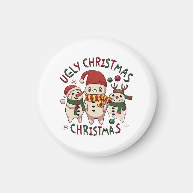 white Christmas ;UGLY CHRISTMAS Magnet (Front)