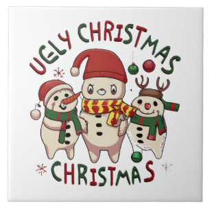 white Christmas ;UGLY CHRISTMAS Tile