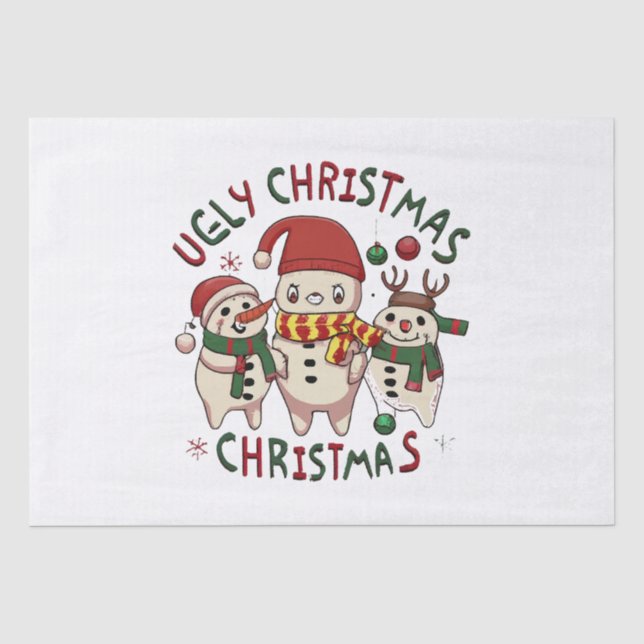 white Christmas ;UGLY CHRISTMAS Tissue Paper (Front)