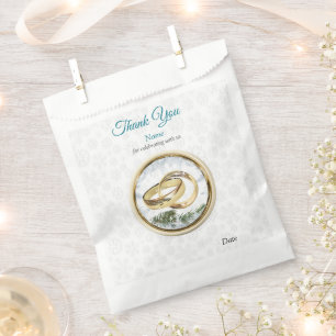 White Christmas Wedding Favour Bags