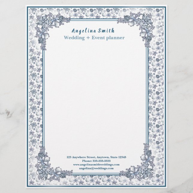 White Christmas Wedding Planner Custom Letterhead (Front)