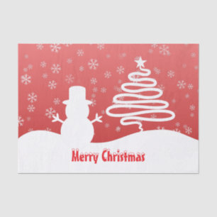 White Christmas Winter Wonderland Snowman Tree Tissue Paper