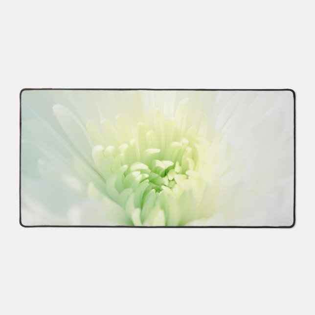 White Chrysanthemum Beautiful White Mum Photograph Desk Mat (Front)