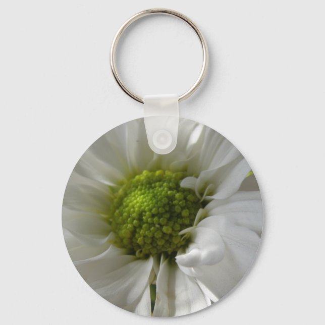 White Chrysanthemum Keychain (Front)