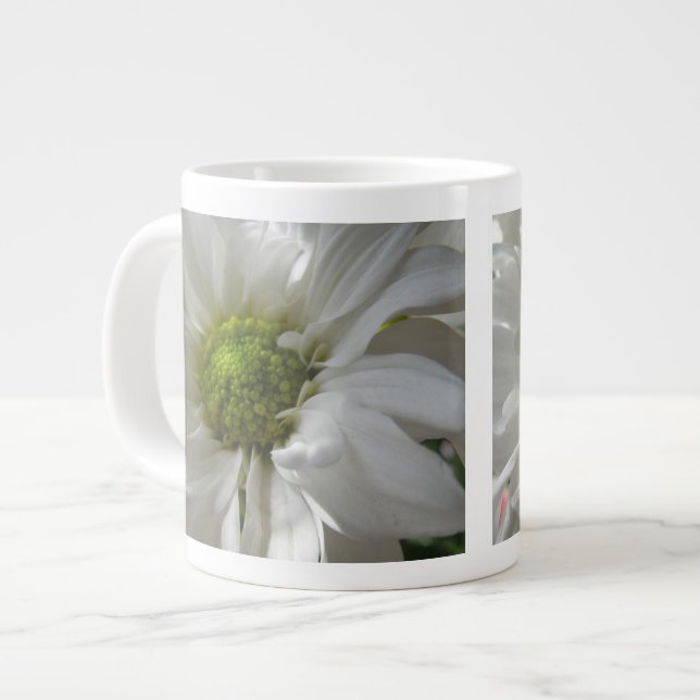 White Chrysanthemum Mug (Front Left)