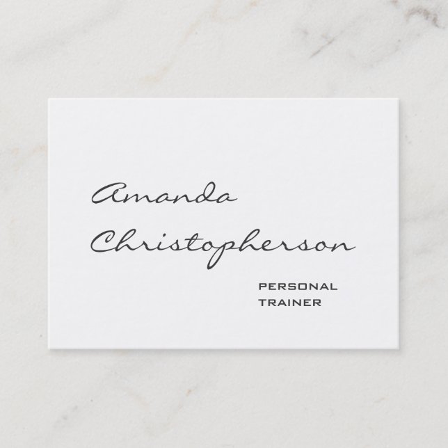 White Chubby Handwriting Trainer Business Card (Front)
