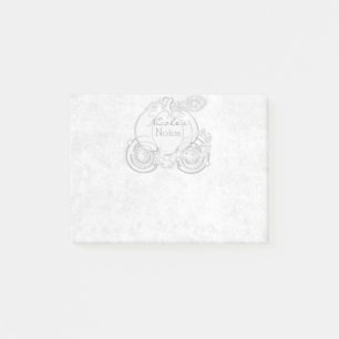 White Cinderella Carriage Storybook Personalised Post-it Notes