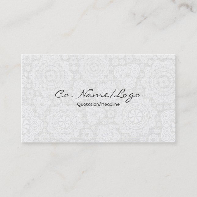 White Circle And Stars Elegant Pattern Business Card (Front)